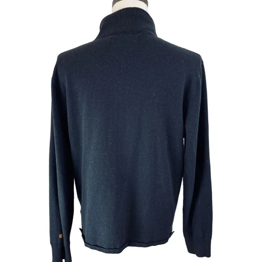 THE NORTH FACE Black Wool Blend‎ 1/4 Zip Sweater Sz Large Long Sleeve Pullover